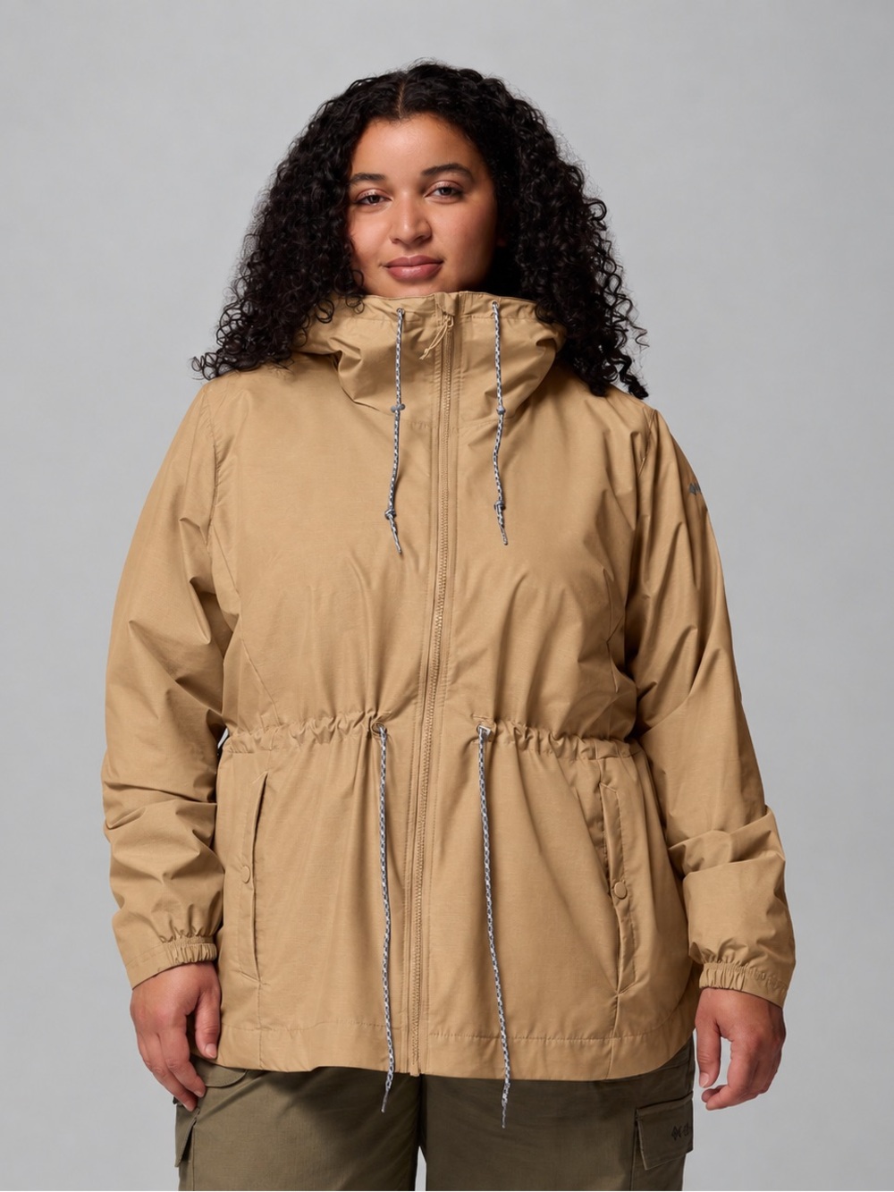 EUC Columbia Lillian Ridge Rain Shell Hooded Waterproof Jacket in Light Brown